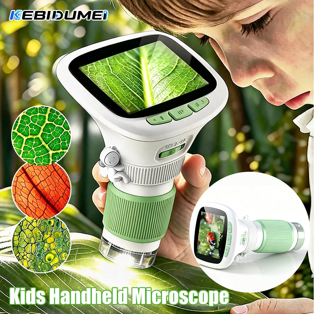 Kids Toys Videos - KEBIDUMEI Children's Handheld Microscope with Rotating