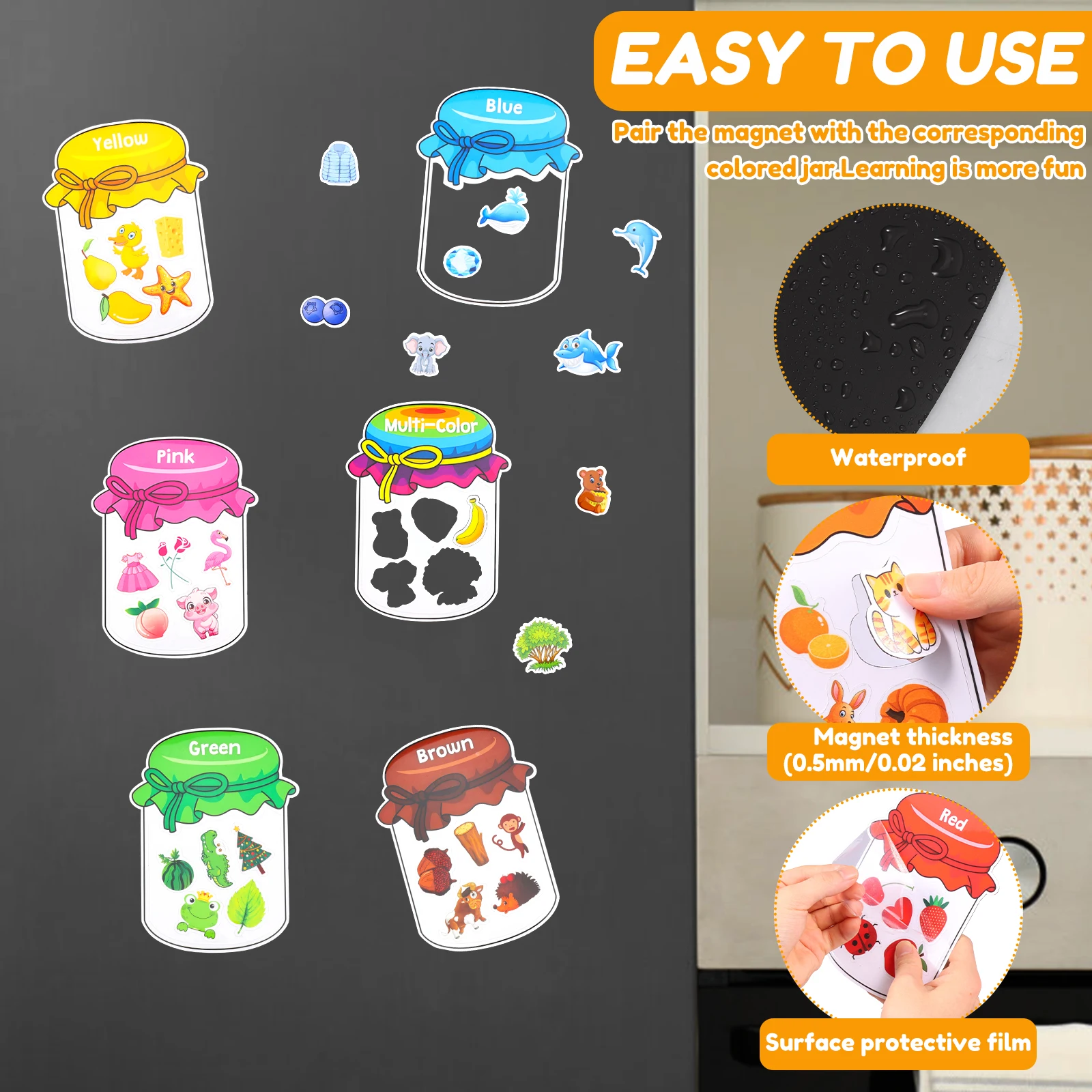 12/10Pcs Color Sorting Fridge  - Kids Toys 2 Year Old 评论和价格