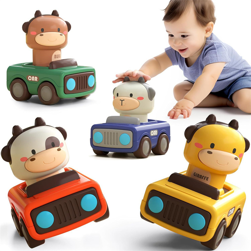 Animal Push and Go Car Toy, Du - Kids Toys 2 Year Old 评论和价格