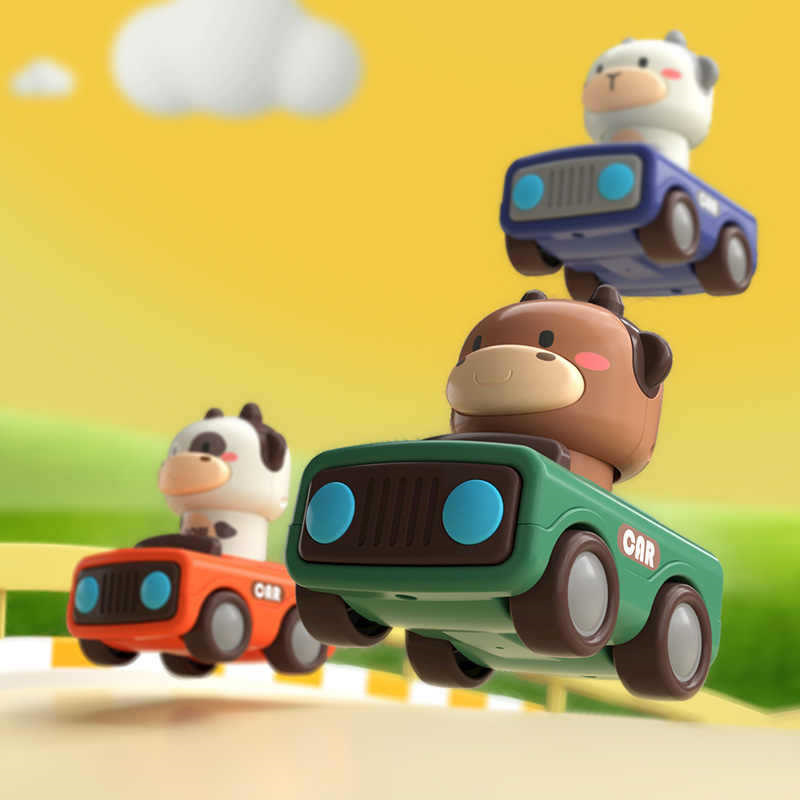 Animal Push and Go Car Toy, Du - Kids Toys 2 Year Old 评论和价格