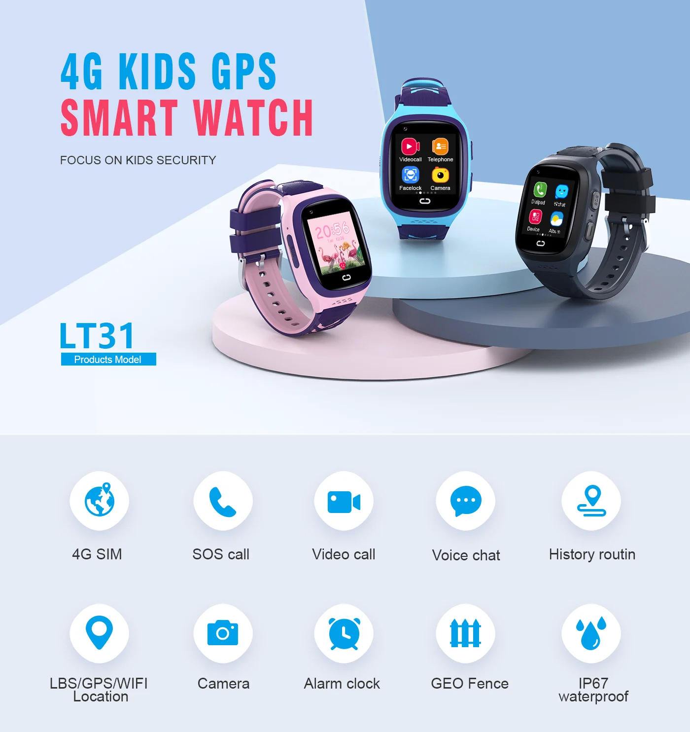 4G Kids Smartwatch SOS Waterpr - Kids Smartwatch Gps 评论和价格
