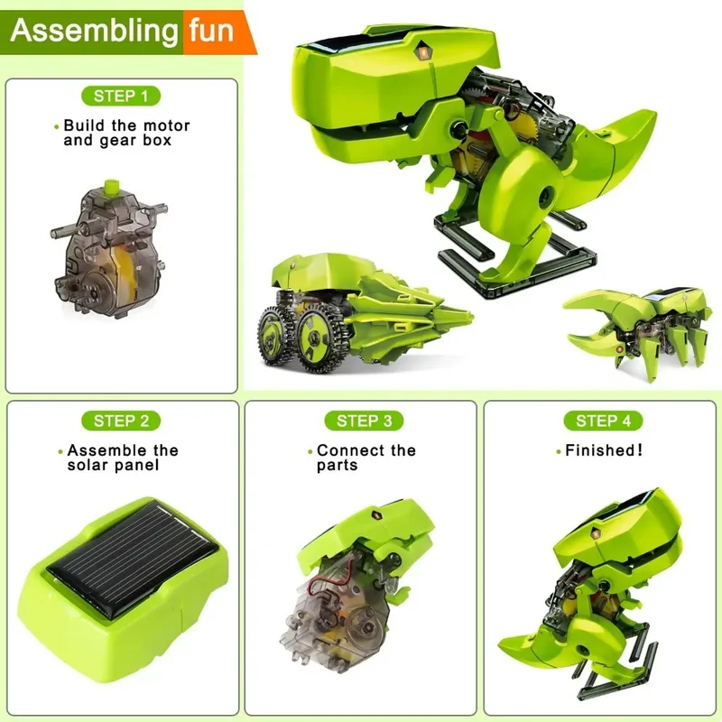 3-in-1 Solar Robot Kit, Dinosa - Kids Toys 10 Year Old 评论和价格